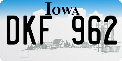 IA license plate DKF962
