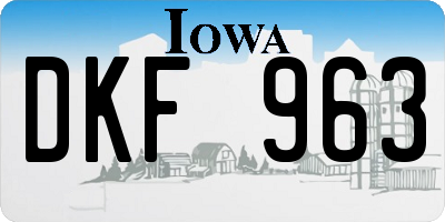 IA license plate DKF963