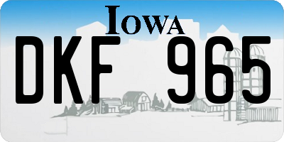 IA license plate DKF965