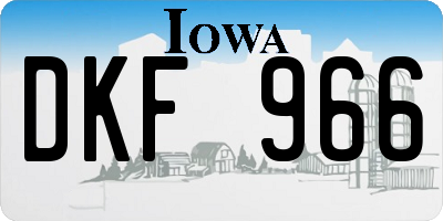 IA license plate DKF966