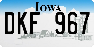 IA license plate DKF967