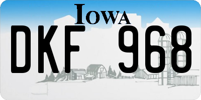 IA license plate DKF968