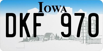 IA license plate DKF970
