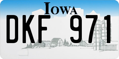 IA license plate DKF971