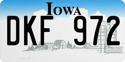 IA license plate DKF972