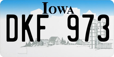 IA license plate DKF973