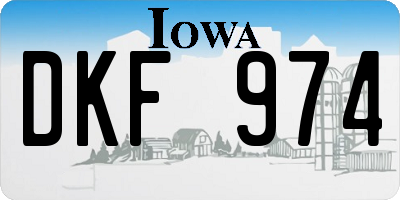 IA license plate DKF974