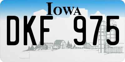 IA license plate DKF975