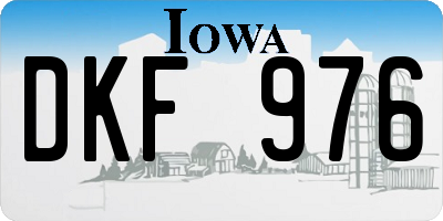 IA license plate DKF976