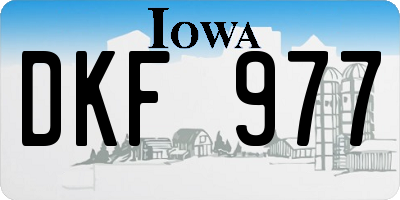 IA license plate DKF977