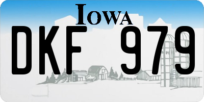 IA license plate DKF979