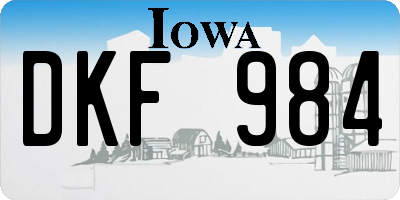 IA license plate DKF984
