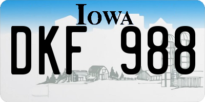 IA license plate DKF988