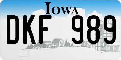 IA license plate DKF989