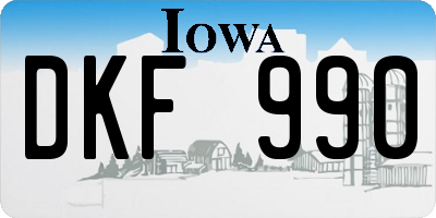 IA license plate DKF990