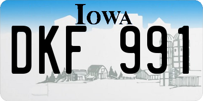 IA license plate DKF991