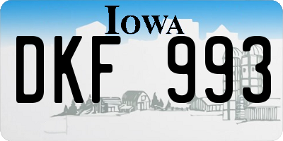 IA license plate DKF993