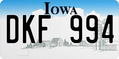 IA license plate DKF994
