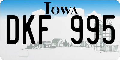 IA license plate DKF995