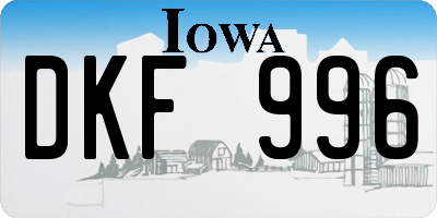 IA license plate DKF996