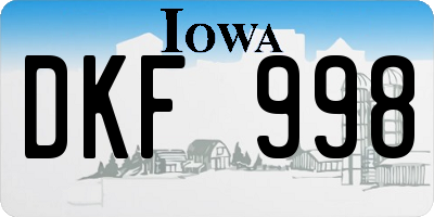 IA license plate DKF998
