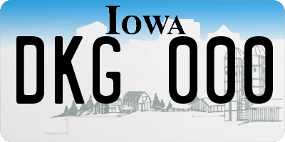 IA license plate DKG000
