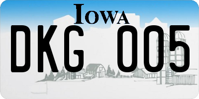 IA license plate DKG005