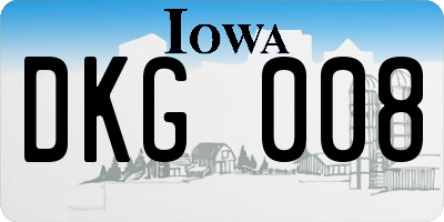IA license plate DKG008