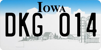 IA license plate DKG014