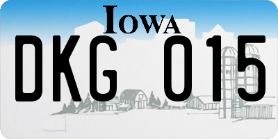 IA license plate DKG015