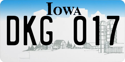 IA license plate DKG017