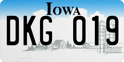 IA license plate DKG019