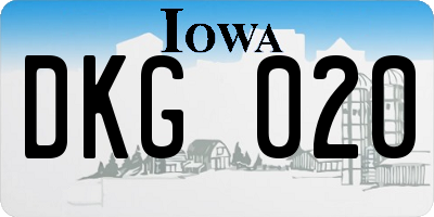 IA license plate DKG020