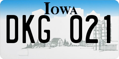 IA license plate DKG021