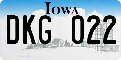 IA license plate DKG022