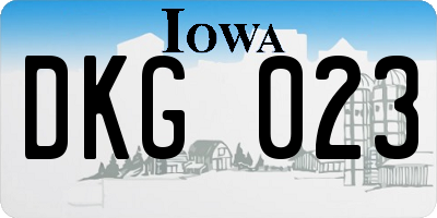 IA license plate DKG023