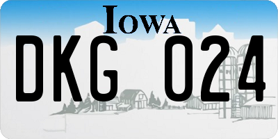 IA license plate DKG024