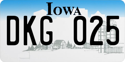 IA license plate DKG025