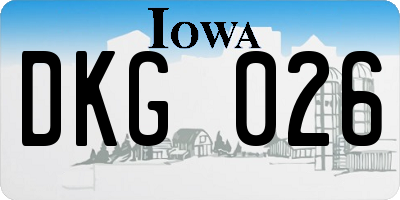 IA license plate DKG026