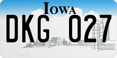 IA license plate DKG027