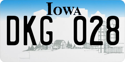 IA license plate DKG028