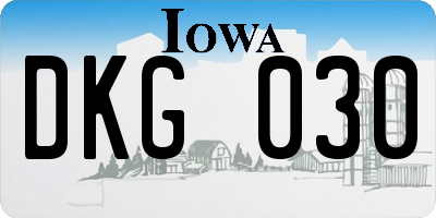 IA license plate DKG030