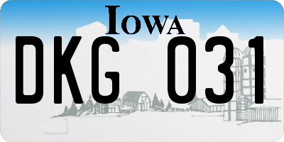 IA license plate DKG031