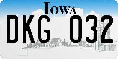 IA license plate DKG032