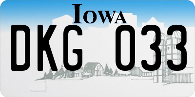 IA license plate DKG033