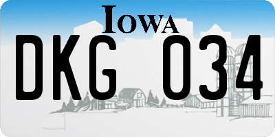 IA license plate DKG034