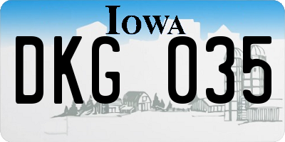 IA license plate DKG035
