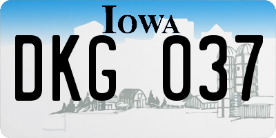IA license plate DKG037