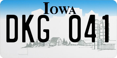IA license plate DKG041