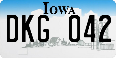 IA license plate DKG042